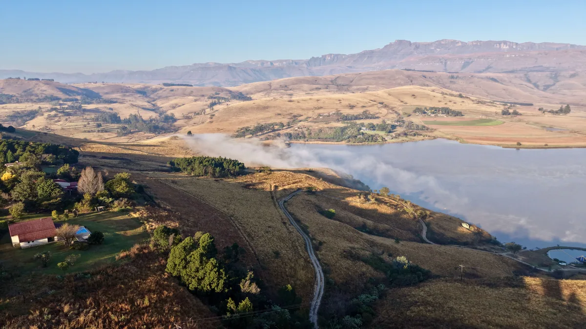Paysage côtier d'Afrique australe associé à carte KwaZulu-Natal