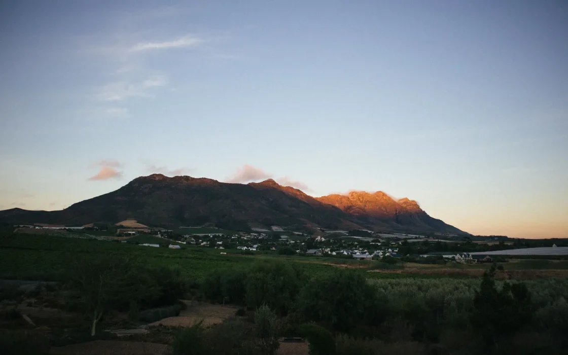 Paysage africain associé à Franschhoek Afrique du Sud