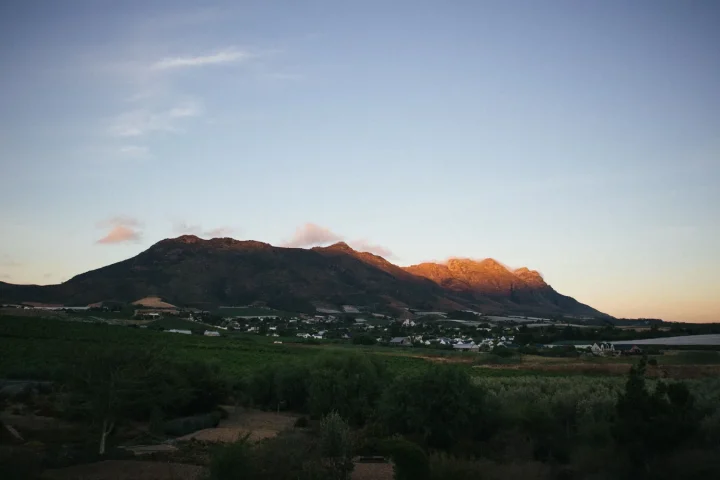 Paysage africain associé à Franschhoek Afrique du Sud
