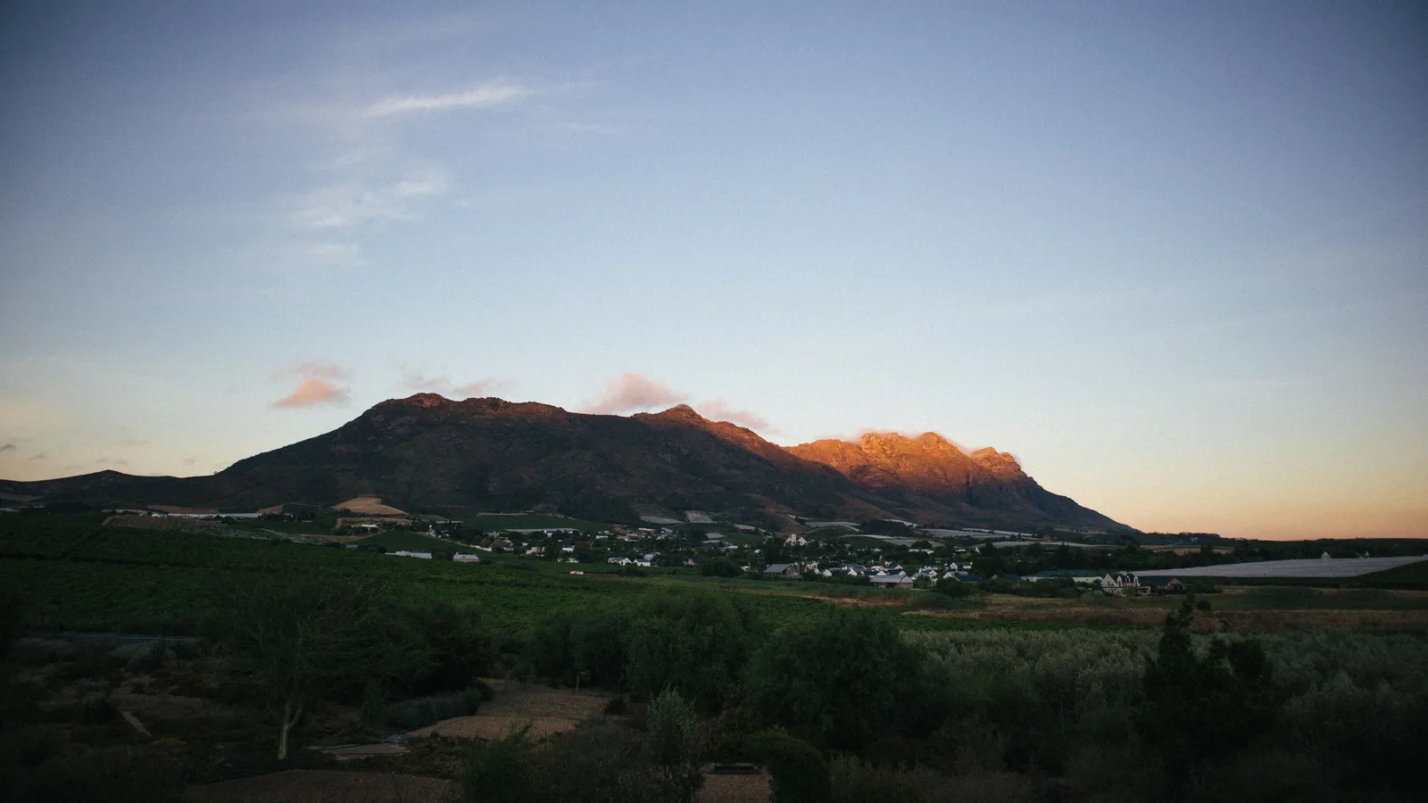 Paysage africain associé à Franschhoek Afrique du Sud