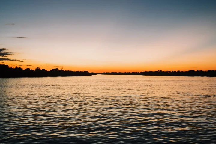 Paysage de safari au Botswana associé à hébergement delta Okavango