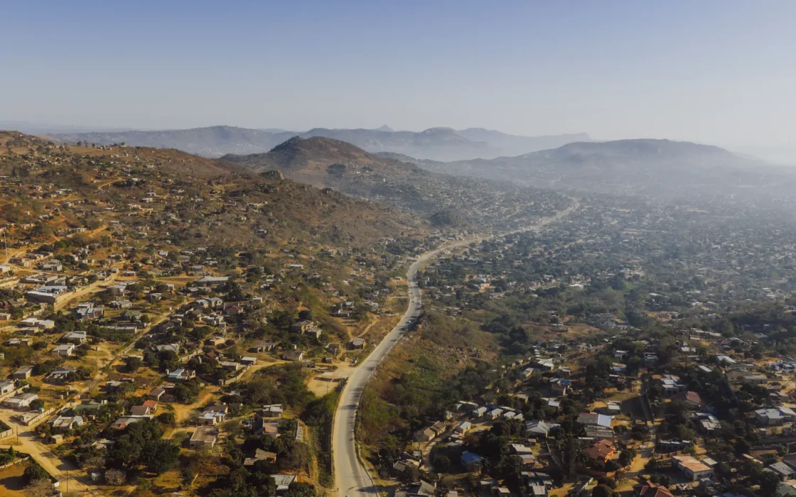 Paysage africain associé à Sibebe Rock Eswatini
